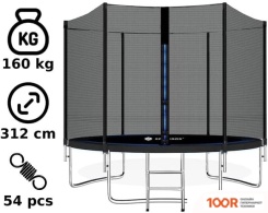 Батут Springos 10FT 312 СМ (С ВНЕШНЕЙ СЕТКОЙ И ЛЕСТНИЦЕЙ) (331780)