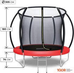 Батут GetActive JUMP PRO 10FT С ЛЕСТНИЦЕЙ И ВНУТРЕННЕЙ СЕТКОЙ (КРАСНЫЙ) (331715)