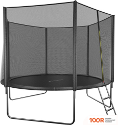 Батут GetActive JUMP 8FT - 252 СМ С ЛЕСТНИЦЕЙ, ВНЕШНЕЙ СЕТКОЙ (ЧЕРНЫЙ) (331714)