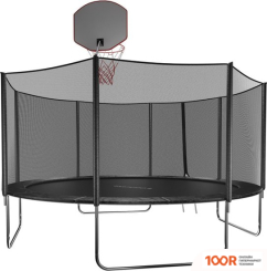 Батут GetActive JUMP 14FT - 435 СМ ЛЕСТНИЦА, СЕТКА, КОЛЬЦО (ЧЕРНЫЙ) (331705)