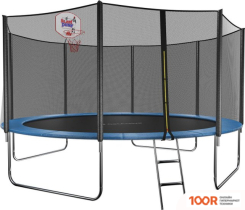 Батут GetActive JUMP 14FT - 435 СМ ЛЕСТНИЦА, СЕТКА, КОЛЬЦО (СИНИЙ) (331704)