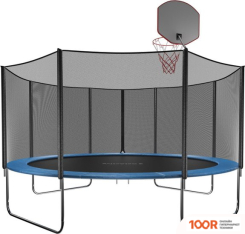 Батут GetActive JUMP 14FT - 435 СМ ЛЕСТНИЦА, СЕТКА, КОЛЬЦО (СИНИЙ) (331704)