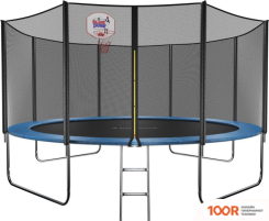 Батут GetActive JUMP 14FT - 435 СМ ЛЕСТНИЦА, СЕТКА, КОЛЬЦО (СИНИЙ) (331704)