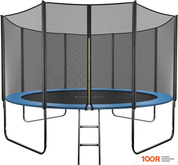 Батут GetActive JUMP 12FT - 374 СМ С ЛЕСТНИЦЕЙ, ВНЕШНЕЙ СЕТКОЙ (СИНИЙ) (331702)