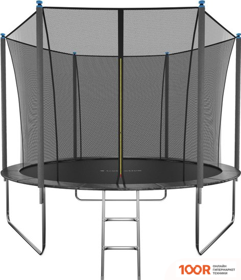 Батут GetActive JUMP 10FT - 312 СМ С ЛЕСТНИЦЕЙ, ВНУТРЕННЕЙ СЕТКОЙ (ЧЕРНЫЙ) (331699)