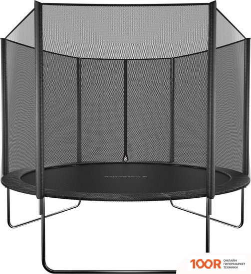 Батут GetActive JUMP 10FT - 312 СМ С ЛЕСТНИЦЕЙ, ВНЕШНЕЙ СЕТКОЙ (ЧЕРНЫЙ) (331697)