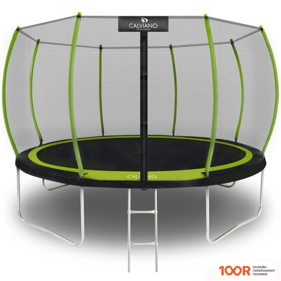 Батут Calviano OUTSIDE MASTER GREEN 374 СМ - 12FT (ВНЕШНЯЯ СЕТКА, С ЛЕСТНИЦЕЙ) (331623)