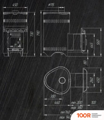 Банная печь Ферингер МАЛЮТКА СТАНДАРТ ТЕЛЕСКОП, СЕРИЯ "ПС" (331094)