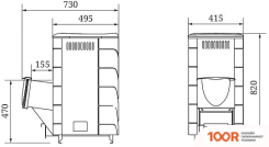 Банная печь Термофор ТУНГУСКА 2017 INOX ДН (АНТРАЦИТ) (331035)