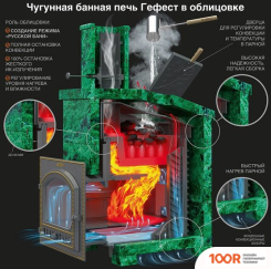 Банная печь Гефест 35 (М) ПРЕЗИДЕНТ 1140/60 ТАЛЬКОМАГНЕЗИТ (330782)
