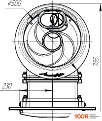 Банная печь Prometall АТМОСФЕРА XL (ОКАМЕНЕВШЕЕ ДЕРЕВО, ЛАМЕЛИ) (330608)