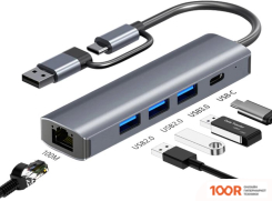 Хаб / Док-станция Lalaunicky USB-A/TYPE-C 5-IN-2 (330062)