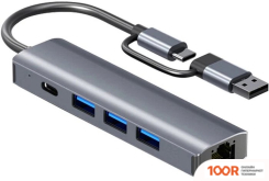 Хаб / Док-станция Lalaunicky USB-A/TYPE-C 5-IN-2 (330062)