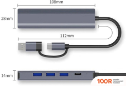 Хаб / Док-станция Lalaunicky USB-A/TYPE-C 5-IN-2 (330062)