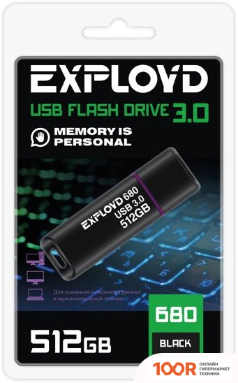 USB Flash Exployd 680 512GB (ЧЕРНЫЙ) (329767)