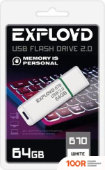 USB Flash Exployd 670 64GB (БЕЛЫЙ) (329758)