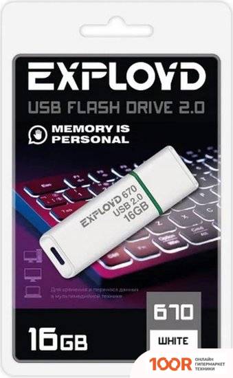 USB Flash Exployd 670 16GB (БЕЛЫЙ) (329752)