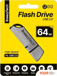 USB Flash BreezyTech U012 64GB (СЕРЕБРИСТЫЙ/ЧЕРНЫЙ) (329668)