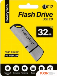 USB Flash BreezyTech U012 32GB (СЕРЕБРИСТЫЙ/ЧЕРНЫЙ) (329664)