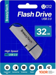 USB Flash BreezyTech U012 32GB (СЕРЕБРИСТЫЙ/СИНИЙ) (329663)