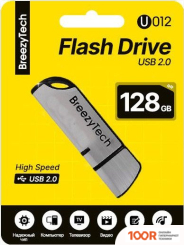 USB Flash BreezyTech U012 128GB (СЕРЕБРИСТЫЙ/ЧЕРНЫЙ) (329661)