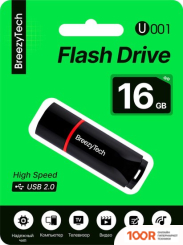 USB Flash BreezyTech U001 16GB (ЧЕРНЫЙ) (329645)