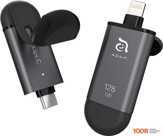 USB Flash Adam Elements IKLIPS C 128GB (СЕРЫЙ) (329628)