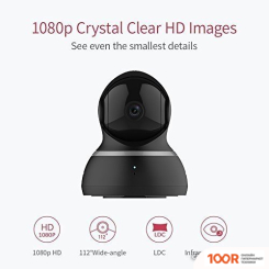 IP-камера YI 1080P DOME CAMERA МЕЖДУНАРОДНАЯ ВЕРСИЯ (ЧЕРНЫЙ) (329534)