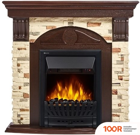 Firelight TORRE CLASSIC (КАМЕНЬ СЛАНЕЦ НАТУРАЛЬНЫЙ/ШПОН ТЕМНЫЙ ДУБ) (322474)