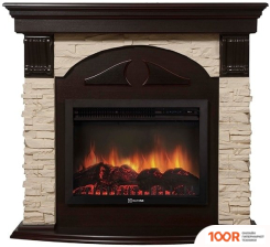 Firelight TORRE 25U (УГЛОВОЙ, КАМЕНЬ СЛОНОВАЯ КОСТЬ/ШПОН ТЕМНЫЙ ДУБ) (322461)