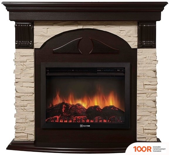 Firelight TORRE 25U (УГЛОВОЙ, КАМЕНЬ СЛОНОВАЯ КОСТЬ/ШПОН ТЕМНЫЙ ДУБ) (322461)