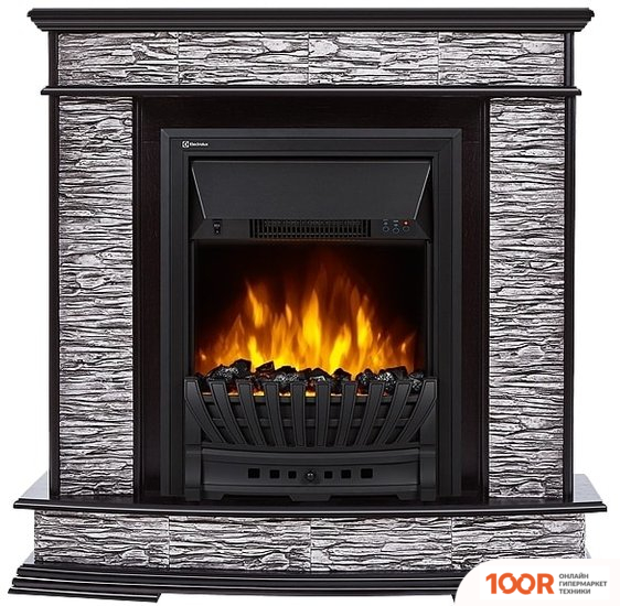 Firelight SCALA CLASSIC (КАМЕНЬ СЛАНЕЦ СКАЛИСТЫЙ СЕРЫЙ/ШПОН ВЕНГЕ) (322450)