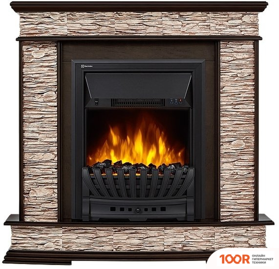 Firelight SCALA CLASSIC (КАМЕНЬ СЛАНЕЦ СКАЛИСТЫЙ БУРЫЙ/ШПОН ТЕМНЫЙ ДУБ) (322449)