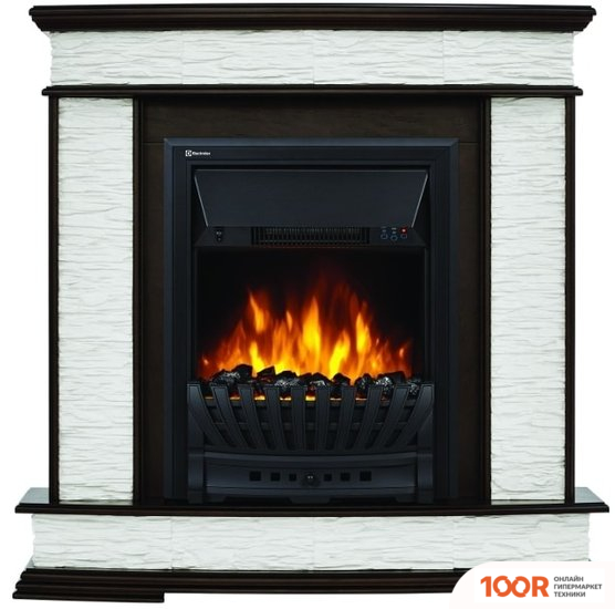 Firelight SCALA CLASSIC (КАМЕНЬ СЛАНЕЦ СКАЛИСТЫЙ БЕЛЫЙ/ШПОН ТЕМНЫЙ ДУБ) (322448)