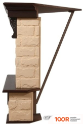 Firelight FORTE CLASSIC U (УГЛОВОЙ, КАМЕНЬ БЕЖЕВЫЙ/ШПОН ТЕМНЫЙ ДУБ) (322380)