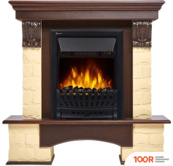 Firelight FORTE CLASSIC U (УГЛОВОЙ, КАМЕНЬ БЕЖЕВЫЙ/ШПОН ТЕМНЫЙ ДУБ) (322380)