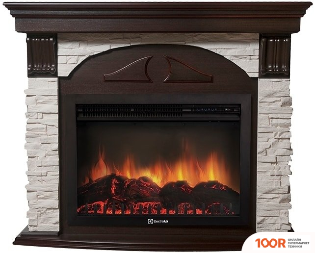 Firelight FORTE 30S (КАМЕНЬ БЕЛЫЙ/ШПОН ТЕМНЫЙ ДУБ) (322373)