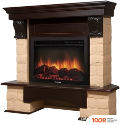 Firelight FORTE 25U (УГЛОВОЙ, КАМЕНЬ БЕЖЕВЫЙ/ШПОН ТЕМНЫЙ ДУБ) (322368)