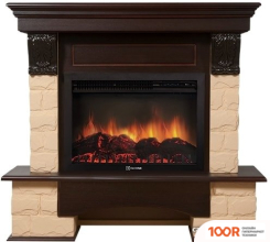 Firelight FORTE 25U (УГЛОВОЙ, КАМЕНЬ БЕЖЕВЫЙ/ШПОН ТЕМНЫЙ ДУБ) (322368)