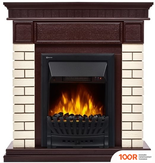 Firelight BRICKS CLASSIC (КАМЕНЬ БЕЖЕВЫЙ/ШПОН ТЕМНЫЙ ДУБ) (322341)