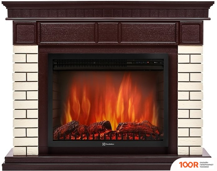 Firelight BRICKS 25U (УГЛОВОЙ, КАМЕНЬ БЕЖЕВЫЙ/ШПОН ТЕМНЫЙ ДУБ) (322338)