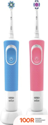 Oral-B VITALITY 190 DUO 3D WHITE + CROSS ACTION (РОЗОВЫЙ/ГОЛУБОЙ) (319892)