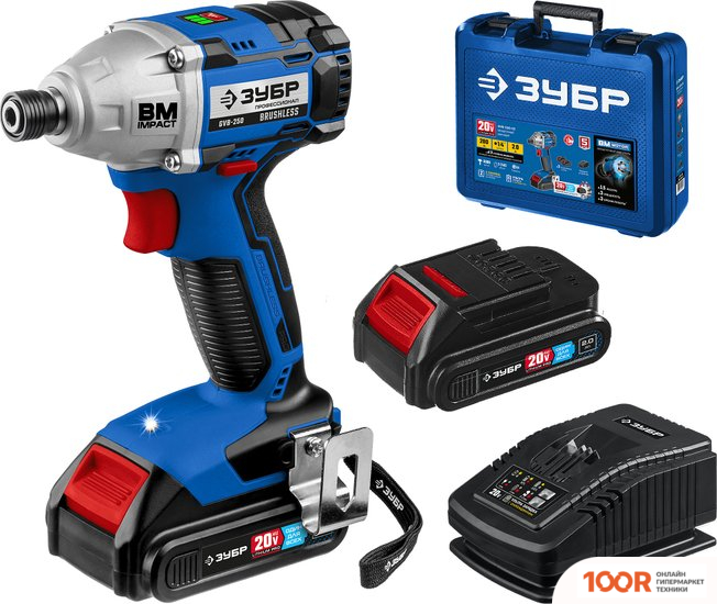 Зубр ПРОФЕССИОНАЛ GVB-250-22 (С 2-МЯ АКБ, КЕЙС) (319030)