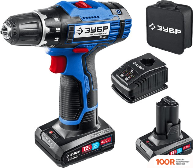 Зубр ПРОФЕССИОНАЛ DL-121-42 (С 2-МЯ АКБ, СУМКА) (319021)