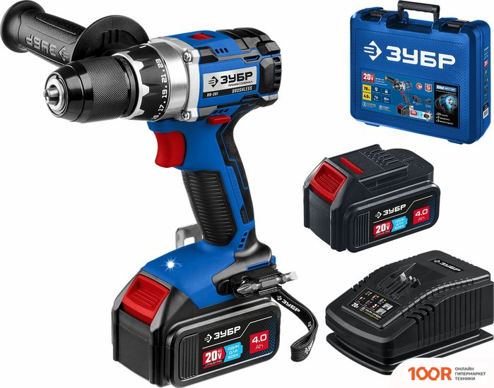 Зубр ПРОФЕССИОНАЛ DB-201-42 (С 2-МЯ АКБ 4 АЧ, КЕЙС) (319015)