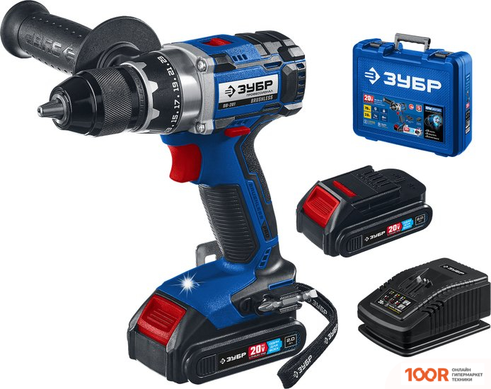 Зубр ПРОФЕССИОНАЛ DB-201-22 (С 2-МЯ АКБ, КЕЙС) (319014)