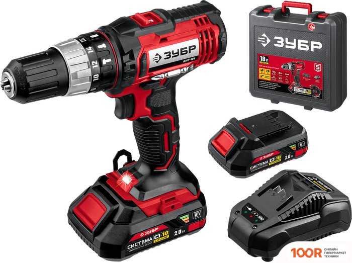 Зубр МАСТЕР ДШУ-185-22 (С 2-МЯ АКБ, КЕЙС) (319008)