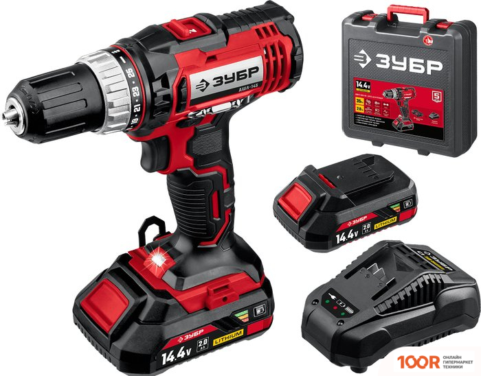 Зубр МАСТЕР ДШЛ-145-22 (С 2-МЯ АКБ, КЕЙС) (319005)