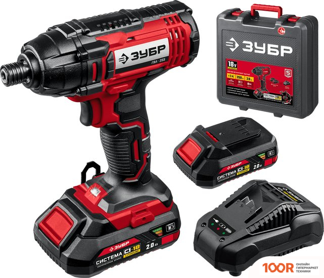 Зубр МАСТЕР ГВЛ-255-22 (С 2-МЯ АКБ, КЕЙС) (318995)