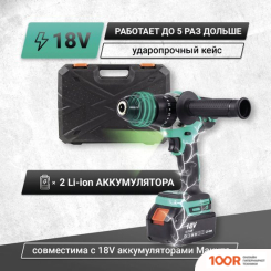 Zitrek GREEN IMPACT 18V 063-4045 (С 2-МЯ АКБ, КЕЙС) (318875)